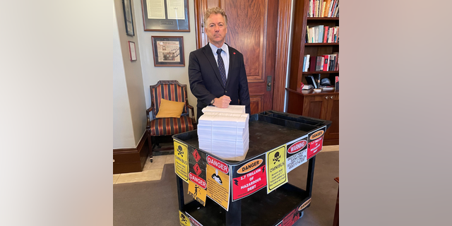 Sen.  Rand Paul, R-Ky., took to Twitter on Tuesday to mock the 4,155 page $1.7 trillion omnibus bill that was made public this week.