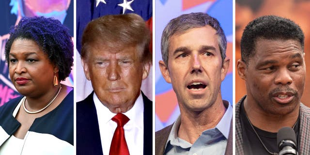 Stacey Abrams, former President Trump, Beto O'Rourke and Herschel Walker