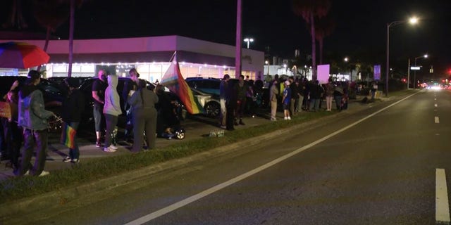 Hundreds showed up to an Orlando venue both to protest and to support the 