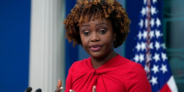 White House press secretary Karine Jean-Pierre speaks during the daily briefing at the White House on Dec. 5, 2022.