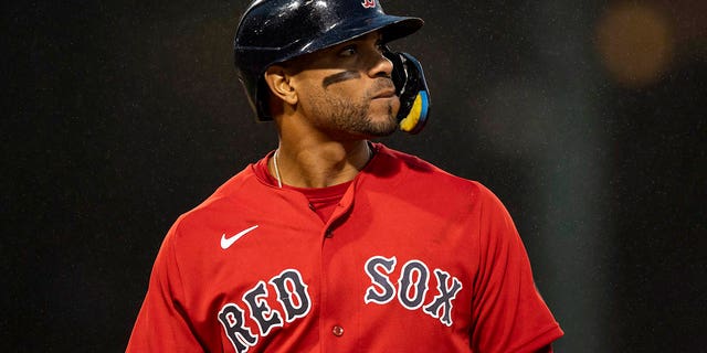 Xander Bogaerts, #2 of the Boston Red Sox, reacts during the sixth inning of a game against the Tampa Bay Rays on Oct. 5, 2022 at Fenway Park in Boston.