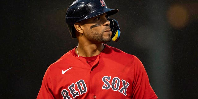 Xander Bogaerts of the Boston Red Sox reacts during the sixth inning of a game against the Tampa Bay Rays Oct. 5, 2022, at Fenway Park in Boston. 