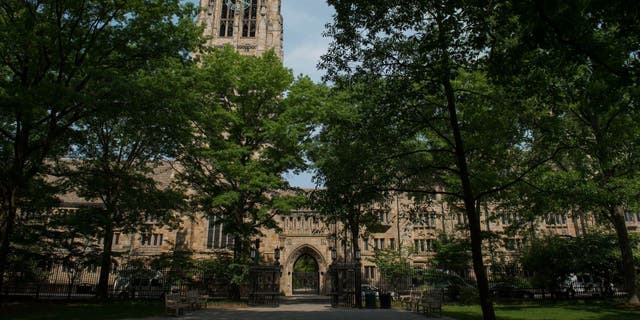 Harkness Tower stands on the Yale University campus in New Haven, Connecticut