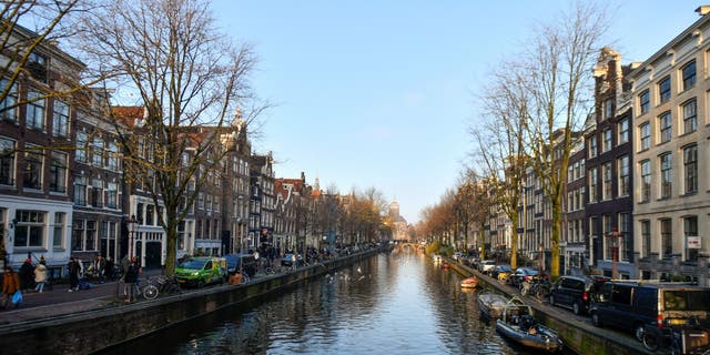 General view of the Red-Light District in Amsterdam, Netherlands, Dec. 9, 2022. Amsterdam is the capital and largest city of the Netherlands. 