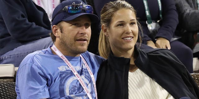 Bode and Morgan Miller watch Roger Federer of Switzerland play Federico Delbonis of Argentina during the BNP Paribas Open at the Indian Wells Tennis Garden on March 10, 2018 in Indian Wells, California.