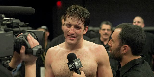 Stephan Bonnar reacts after his decision loss to Forrest Griffin in the light heavyweight finals bout at The Ultimate Fighter Season 1 Finale inside the Cox Pavilion on April 9, 2005 in Las Vegas, Nevada. 