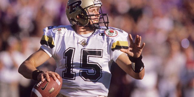 Purdue Boilermakers quarterback Drew Brees at the 2001 Rose Bowl in Pasadena, Calif.