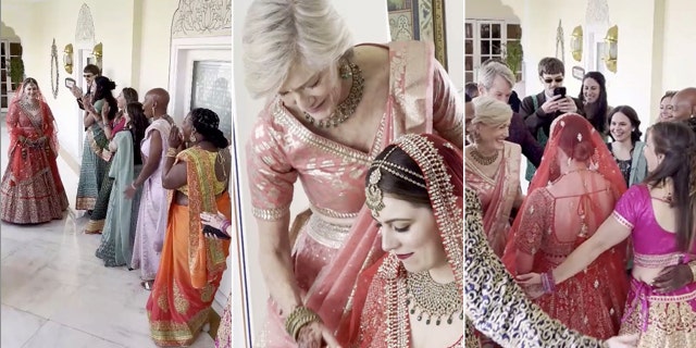 Many Indian brides wear red to their weddings; red is symbolic of passion, prosperity and new beginnings.