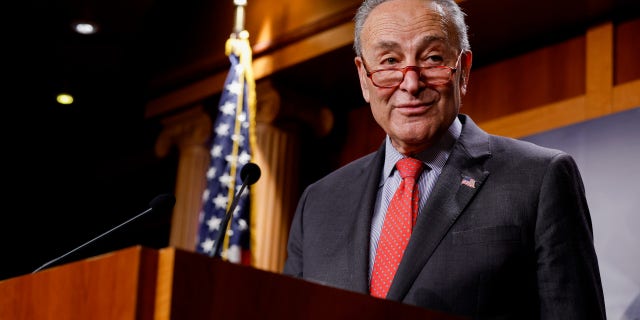 U.S. Senate Majority Leader Chuck Schumer (D-NY) speaks at a press conference on the Senate Democrats expanded majority for the next 118th Congress at the U.S. Capitol Building on December 07, 2022 in Washington, DC. Yesterday the state of Georgia re-elected Sen. Raphael Warnock (D-GA) in a run-off election, giving Democrats a 51-49 in the Senate.