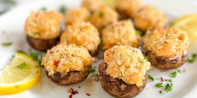 Check out the recipe below for crab cake stuffed mushroom caps from the food company, Mind Blown.