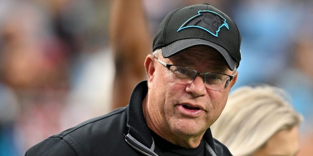 Owner David Tepper of the Carolina Panthers looks on during the first half against the Arizona Cardinals at Bank of America Stadium on Oct. 2, 2022, in Charlotte, North Carolina.