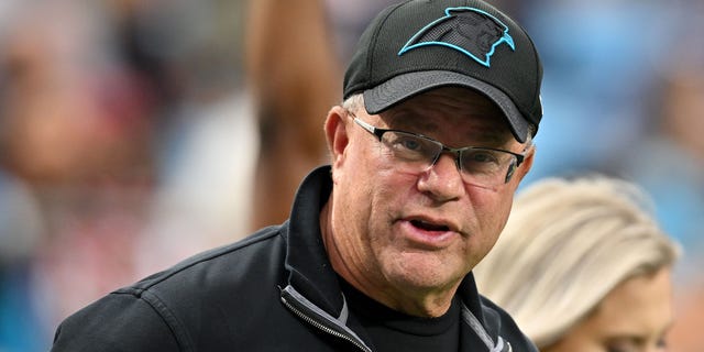 Owner David Tepper of the Carolina Panthers looks on during the first half against the Arizona Cardinals at Bank of America Stadium on Oct. 2, 2022, in Charlotte, North Carolina.