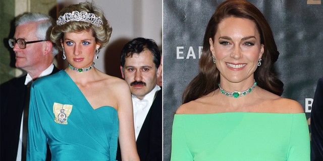 Kate Middleton wore Princess Diana's diamond and emerald choker to the Boston ceremony.