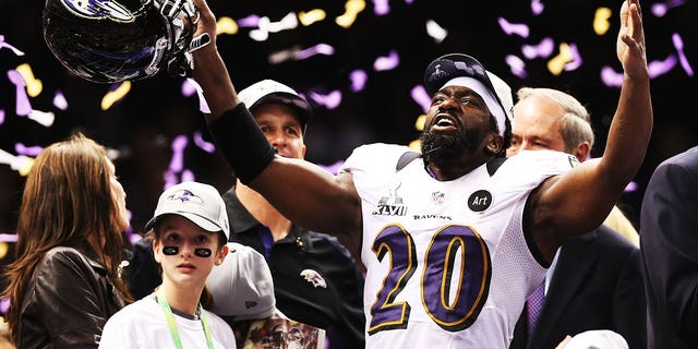 #20 Ed Reed of the Baltimore Ravens celebrates the Ravens' 34-31 victory over the San Francisco 49ers during Super Bowl XLVII at the Mercedes-Benz Superdome on February 3, 2013 in New Orleans, Louisiana.  