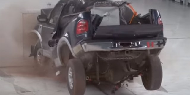 Are electric trucks too heavy to be crash tested? 5 The F-150 reached the required airspeed before impact.