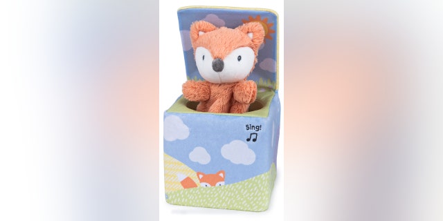 Keep your little one engaged with peek-a-boo or a little tune courtesy of Emory, the Fox in a Box, by Gund.