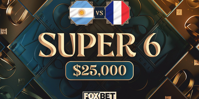 FOX Bet Super 6 is a free-to-play contest where you pick six different outcomes from the 2022 FIFA World Cup Final between Argentina and France for a chance to win the $25,000 jackpot.