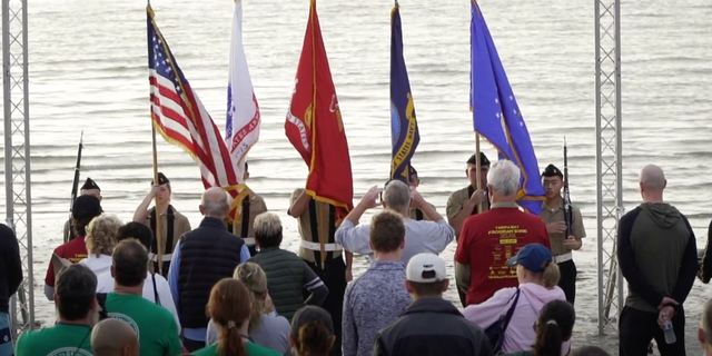 A memorial service is held before every Frogman Swim where the names of every Naval Special Warfare member who has died since 9/11 is read aloud.