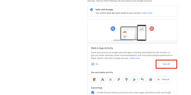 Google settings allow you to