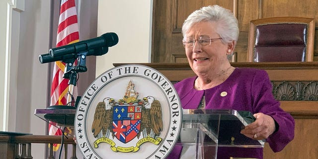 Alabama will become the latest state to allow people to carry concealed handguns without a permit. Pictured: Alabama Gov. Kay Ivey speaks during a press conference at the Alabama Capitol in Montgomery on Aug. 27, 2020. 