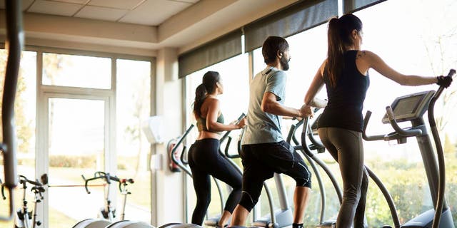 An elliptical is a stationary exercise machine that's found in home and commercial gyms. The standup machine's footholds and handlebars simulate walking, running and stair climbing while alleviating pressure on joints.