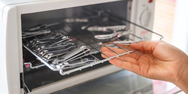 Metal nail grooming tools can be sterilized with an autoclave machine, which uses steam and pressure to kill harmful fungus, bacteria and viruses.