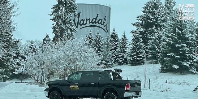 A security campus truck is seen driving on the University of Idaho campus following the quadruple murders of four university students.