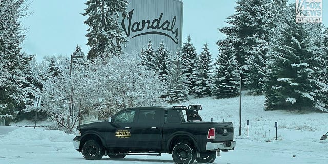 A security campus truck is seen driving on the University of Idaho campus following the quadruple murders of four university students.