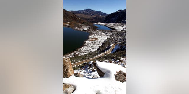 A view of the road on the way to the Line of Actual Control, at the India-China Border in Tawang, in the northeastern Indian state of Arunachal Pradesh