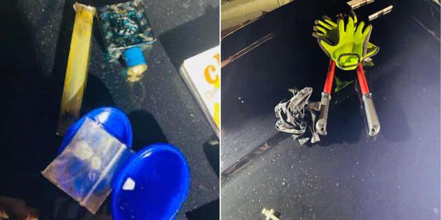 Items allegedly stolen by a Florida man at a Walmart filled with cops
