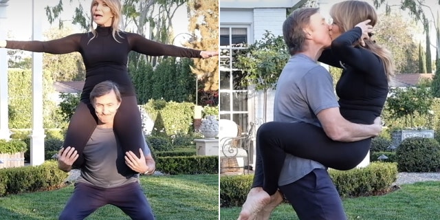 Jaclyn Smith showed off her unique way of exercising with husband Dr. Brad Allen.