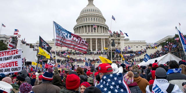 Crowds surround the U.S. Capitol on Jan. 6, 2021, to prevent Congress from ratifying Joe Biden’s presidential victory.