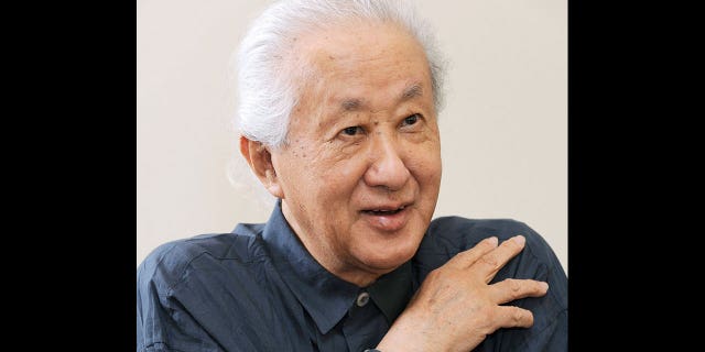 Arata Isozaki, who became an architect after witnessing the aftermath of Hiroshima and Nagasaki, has died of old age. Pictured: Architect Isozaki being interviewed in 2013.