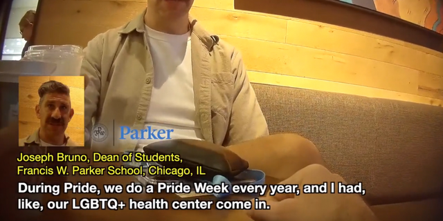 Francis W. Parker School Dean of Students Joseph Bruno speaks to undercover reporter.