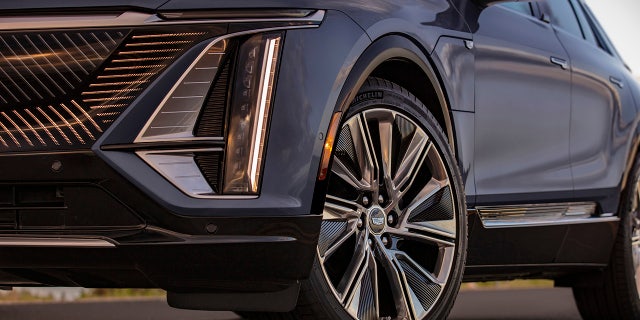 The Lyriq is available with 20-inch or 22-inch (shown) wheels.