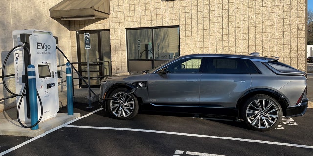 It takes approximately 40 minutes to charge the Lyriq to 80% at a DC fast charging station.
