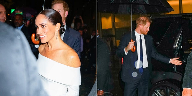 Meghan Markle and Prince Harry arrive at the 2022 Ripple of Hope Award Gala in New York on Tuesday, Dec. 6, 2022.