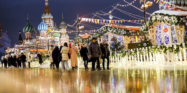 Light decorations installed for the coming new year in Moscow, Russia, on Dec. 22, 2022.