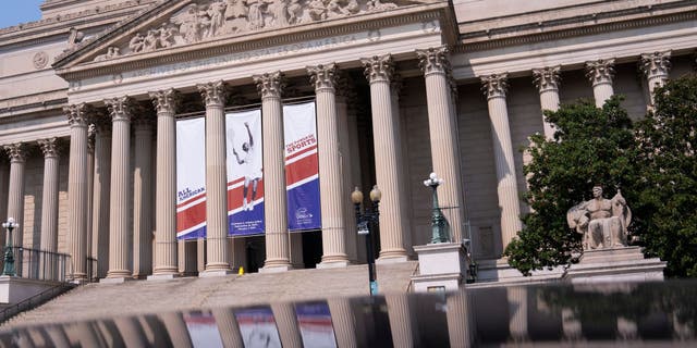 The exterior of the National Archives Building in Washington, D.C., on Friday September 16, 2022. (Photo by Sarah Silbiger for The Washington Post via Getty Images)