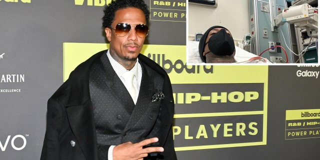 Nick Cannon shared photos of himself from a hospital bed to his Instagram.