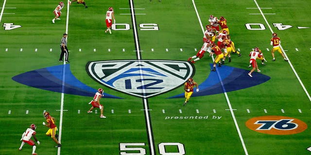 The Pac-12 Conference Championship Game between the Utah Utes and the USC Trojans on December 2, 2022 at Allegiant Stadium in Las Vegas.