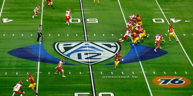 The Pac-12 Conference championship game between the Utah Utes and the USC Trojans on Dec. 2, 2022, at Allegiant Stadium in Las Vegas.