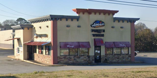 Philly N Wings Restaurant in Warner Robins, Georgia, where an attempted robber was shot and killed by a store employee.