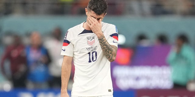 Christian Pulisic of the United States reacts at the final whistle after a FIFA World Cup Qatar 2022 match against the Netherlands at Khalifa International Stadium Dec. 3, 2022 in Al Rayyan, Qatar. 