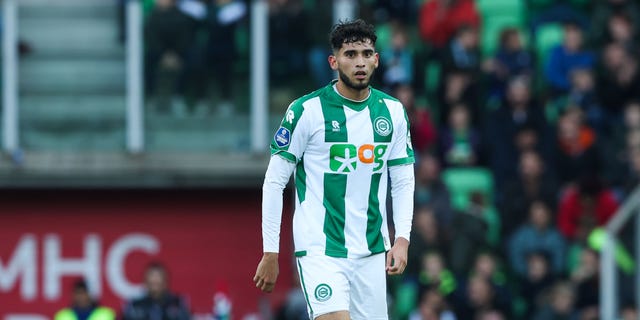 Ricardo Pepe van FC Groningen is te zien tijdens de Eredivisie-wedstrijd met Fortuna Sittard in Euroborg op 13 november 2022 in Groningen, Nederland.