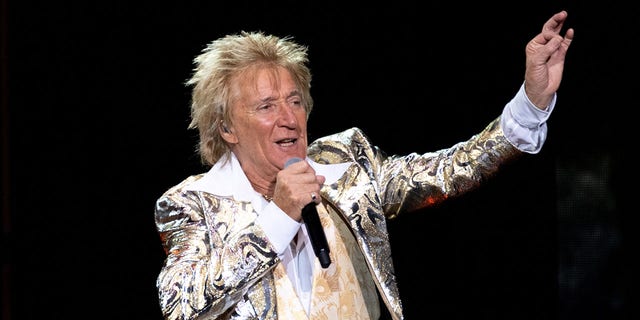 Rod Stewart performs on stage at The OVO Hydro in November.