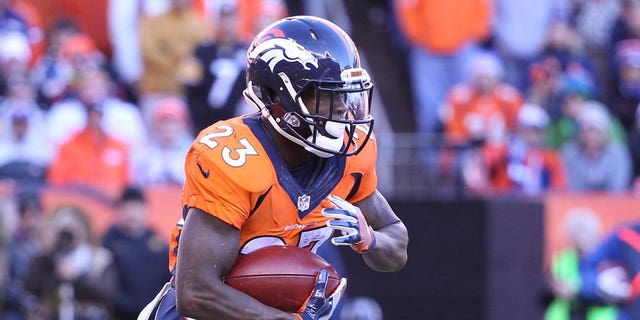 Denver Broncos running back Ronnie Hillman (23) in action during an AFC divisional playoff game against the Pittsburgh Steelers, January 17, 2016, in Denver.