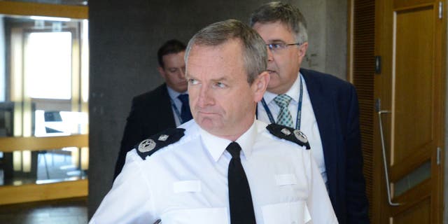 Iain Livingstone, Deputy Chief Constable Designate of Police Scotland, arrives to give evidence to the Scottish Parliament's Justice Sub-Committee on Policing, on the force's procedures for internal grievances and complaints