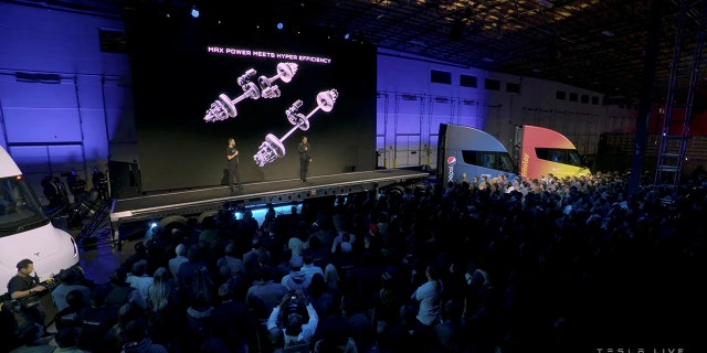 First Tesla Semis delivered with new tech and some mystery 3 The Semi uses a three-motor drivetrain derived from the Tesla Model S Plaid.