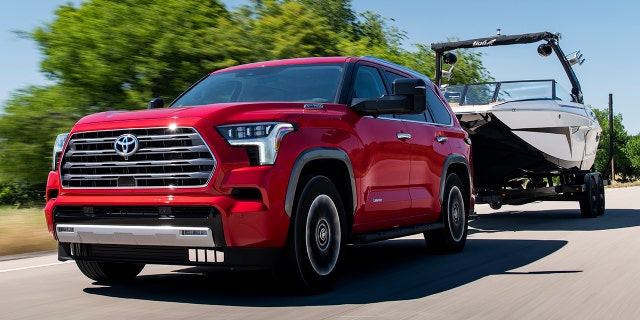  The two-wheel-drive Sequoia can tow over 9,500 pounds.